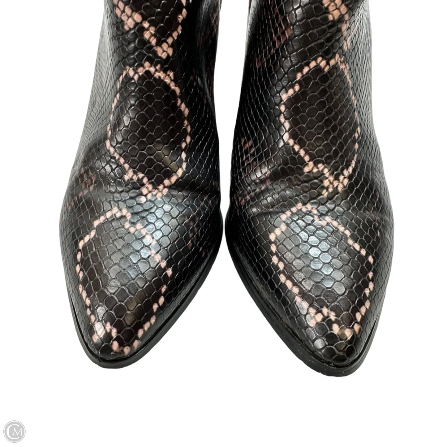 Boots Ankle Heels By Steve Madden In Snakeskin Print, Size: 5.5