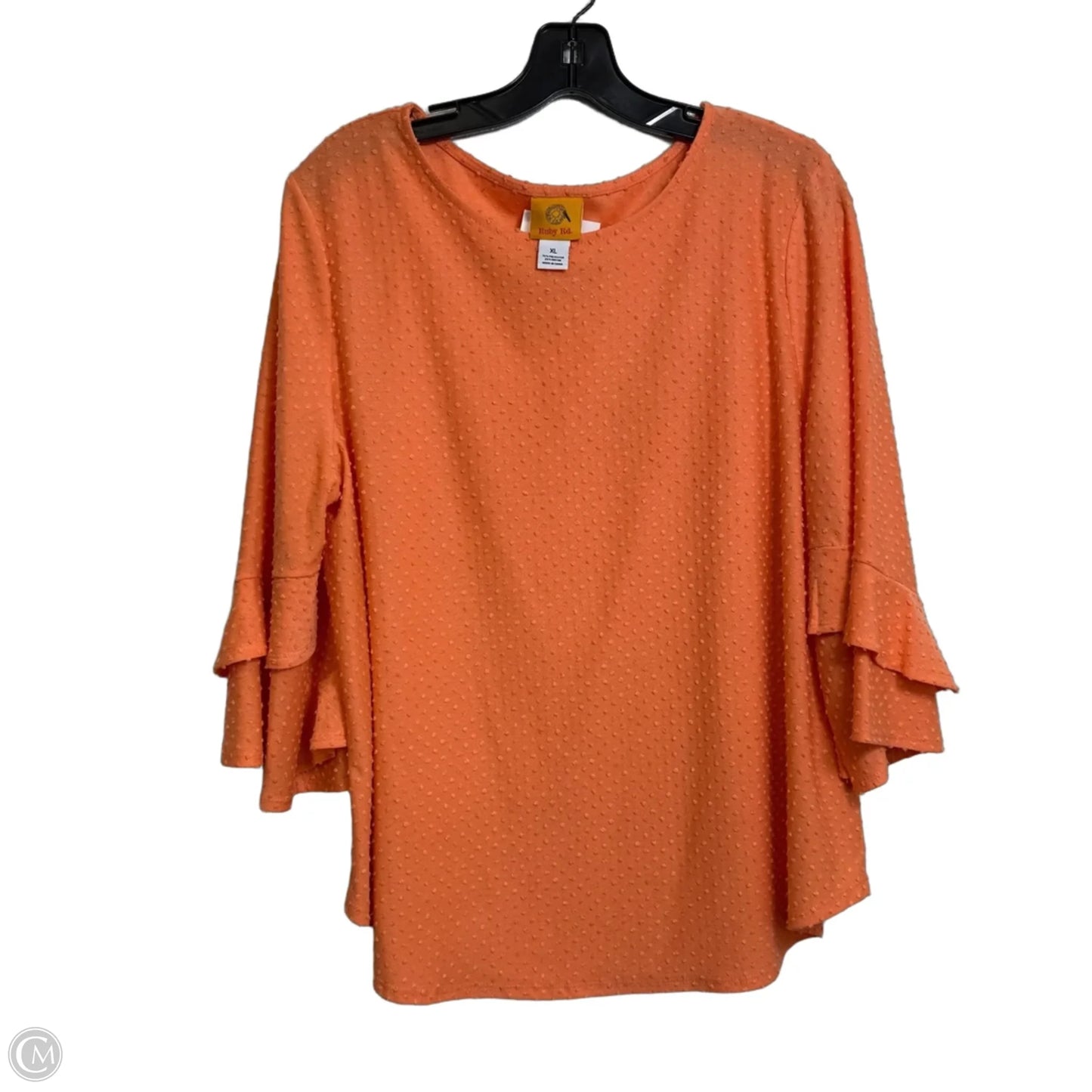 Top Long Sleeve Basic By Ruby Rd In Orange, Size: Xl
