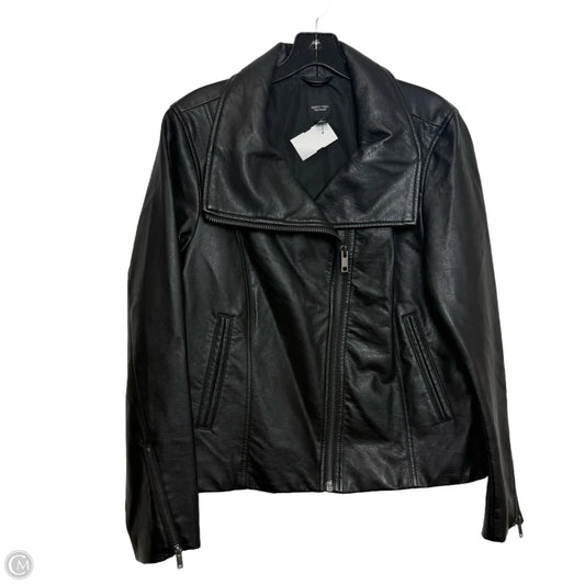 Jacket Leather By Simply Vera In Black, Size: M