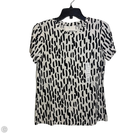 Top Short Sleeve By Nine West In Black & White, Size: S