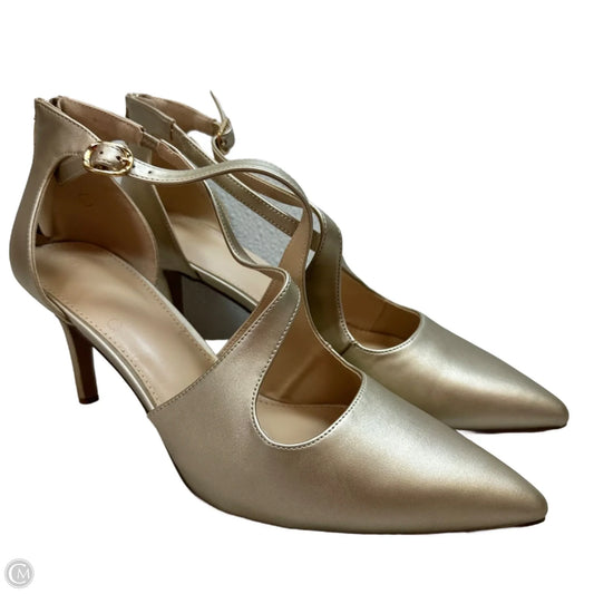 Shoes Heels Kitten By Clothes Mentor In Gold, Size: 11