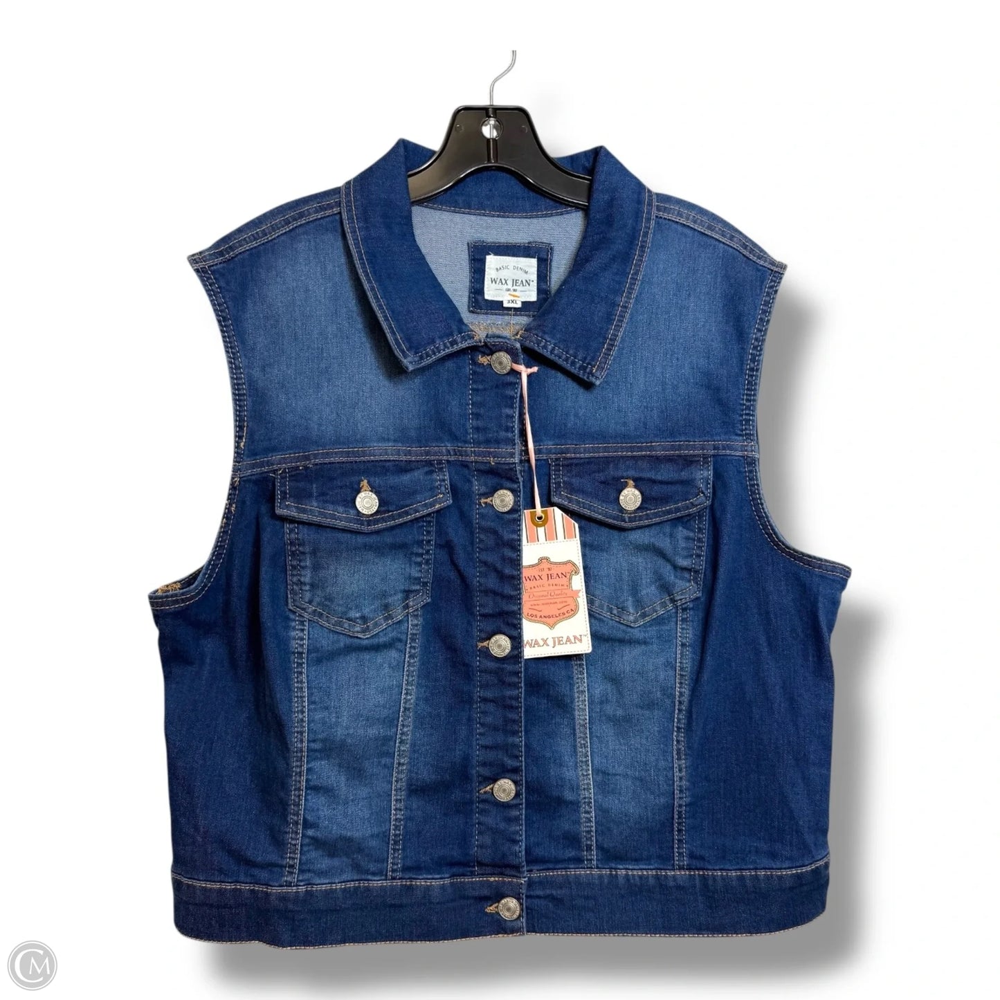 Vest Other By Wax Jean In Blue Denim, Size: 3x
