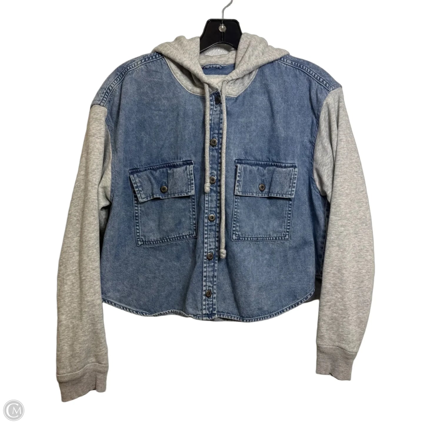 Top Long Sleeve By American Eagle In Blue Denim, Size: M