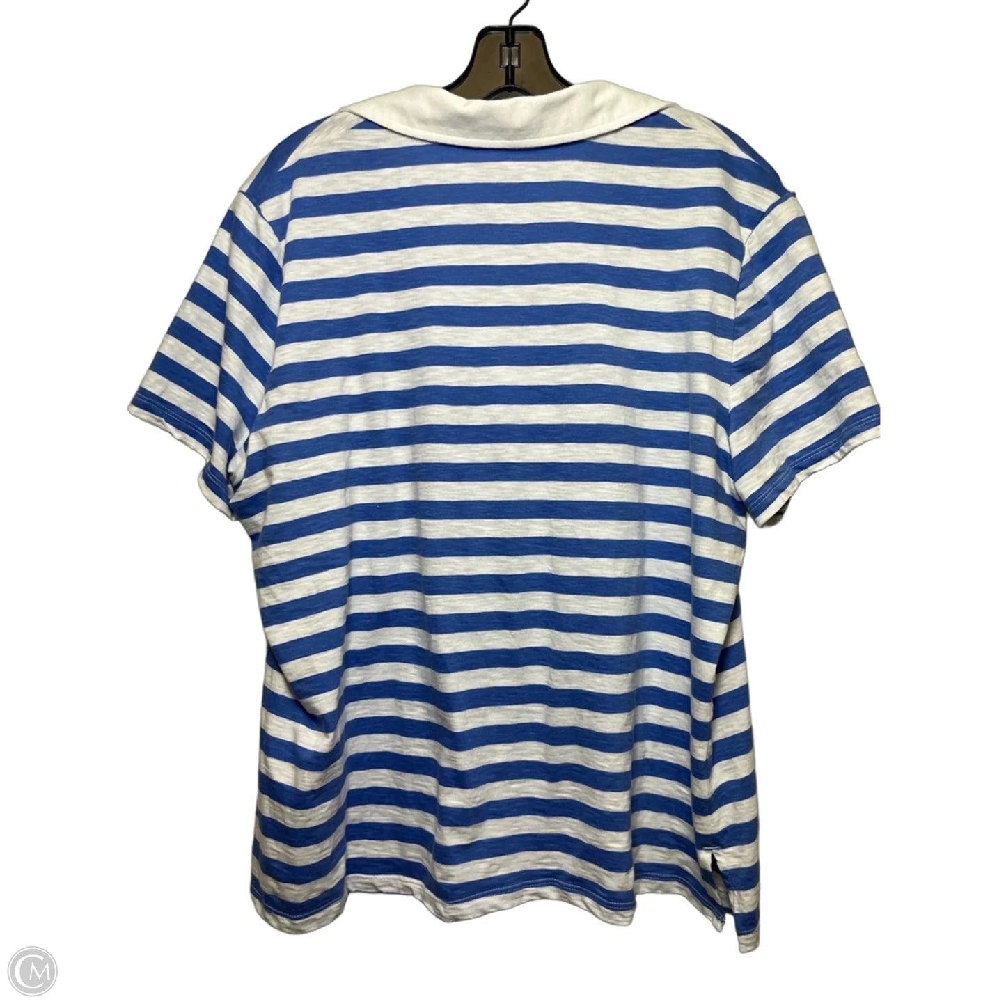 Top Short Sleeve By St Johns Bay In Blue & Cream, Size: Xl