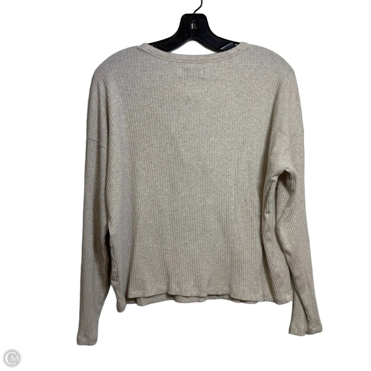 Top Long Sleeve By Evereve In Beige, Size: M