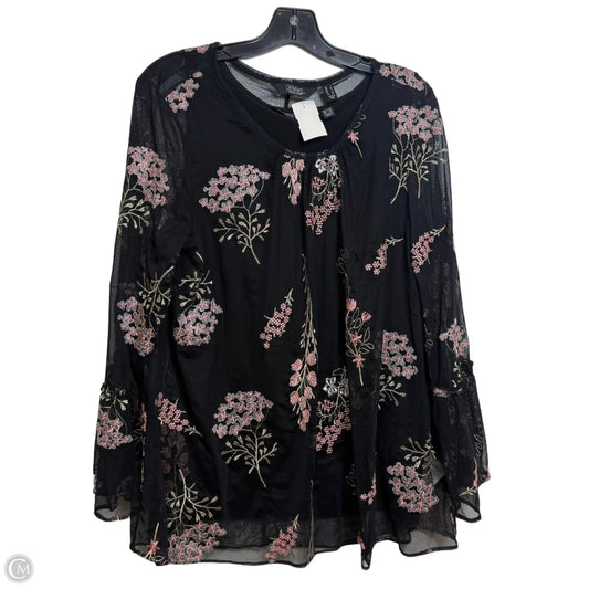 Top Long Sleeve By Dennis Basso Qvc In Black, Size: L