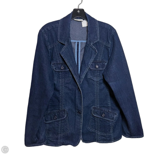 Jacket Denim By Denim And Company In Blue Denim, Size: L