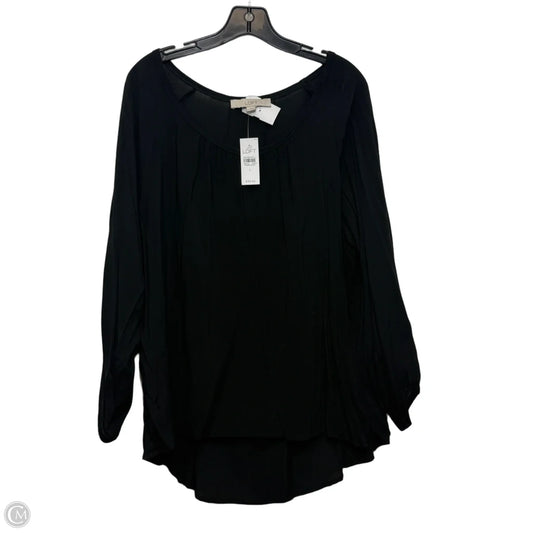 Top Long Sleeve By Loft In Black, Size: L