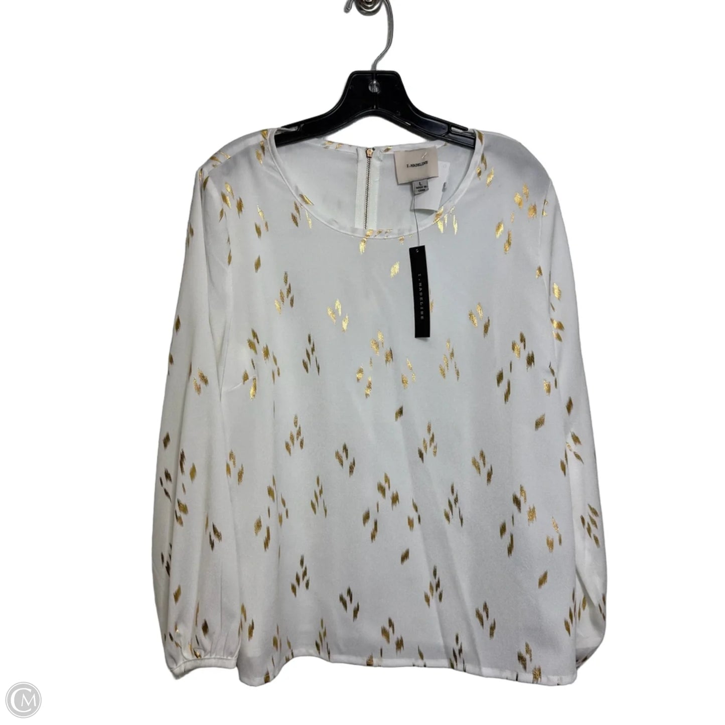 Top Long Sleeve By Clothes Mentor In White, Size: L