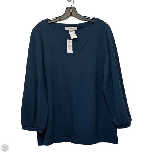 Top Long Sleeve Basic By Loft In Blue, Size: Xxl