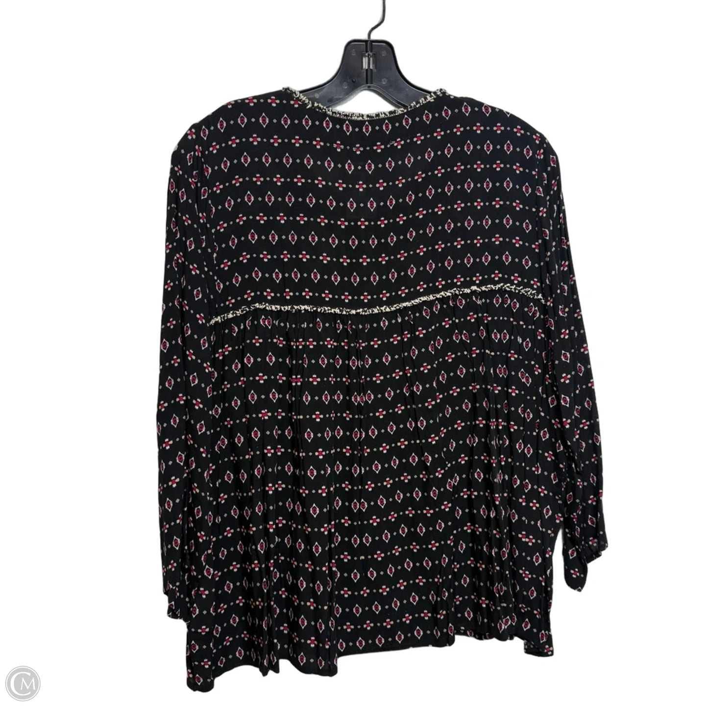 Top Long Sleeve Basic By Maeve In Black & Red, Size: L