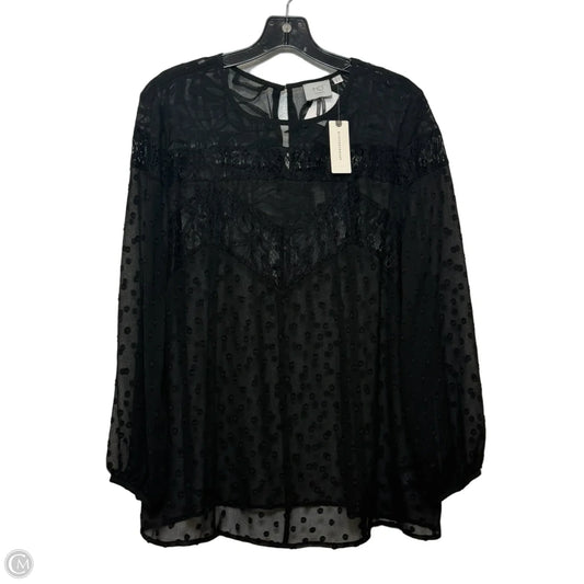 Top Long Sleeve By Anthropologie In Black, Size: 14