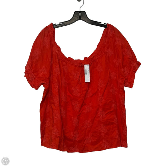Top Short Sleeve By J. Crew In Red, Size: Xxl