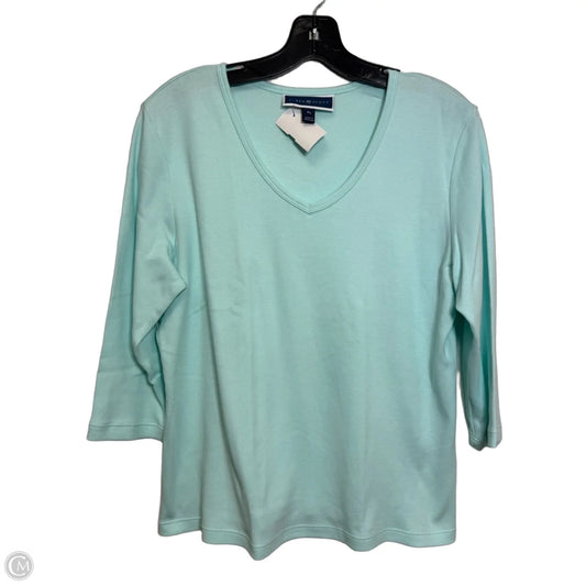 Top Long Sleeve By Karen Scott In Aqua, Size: Lp