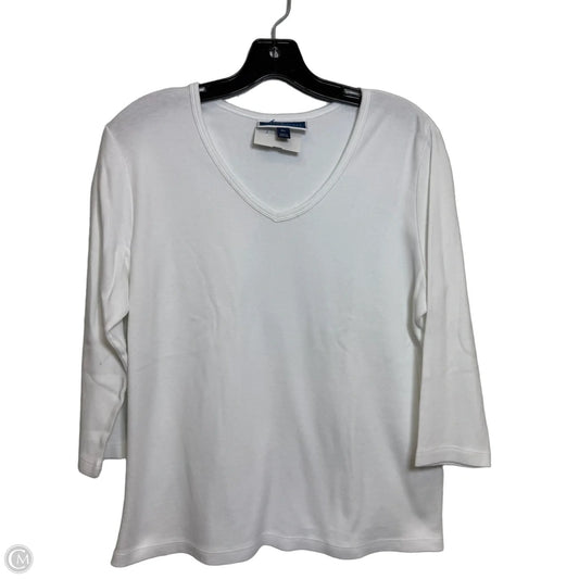 Top Long Sleeve By Karen Scott In White, Size: Lp