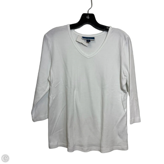 Top Long Sleeve By Karen Scott In White, Size: Lp