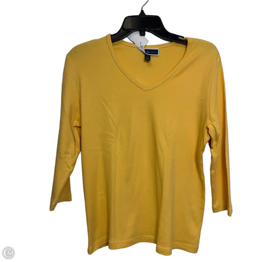 Top Long Sleeve By Karen Scott In Yellow, Size: Lp