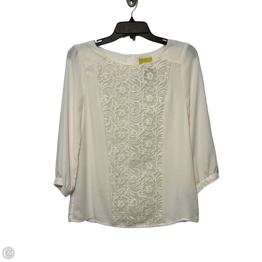 Top Long Sleeve By Maeve In Beige, Size: 4