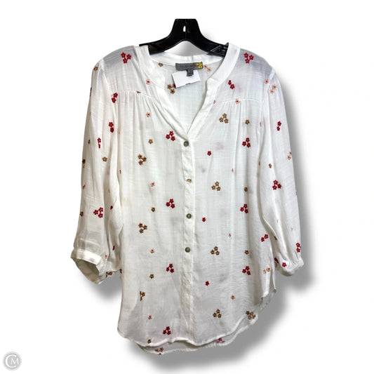 Top Long Sleeve By Figuero & Flower In White, Size: S