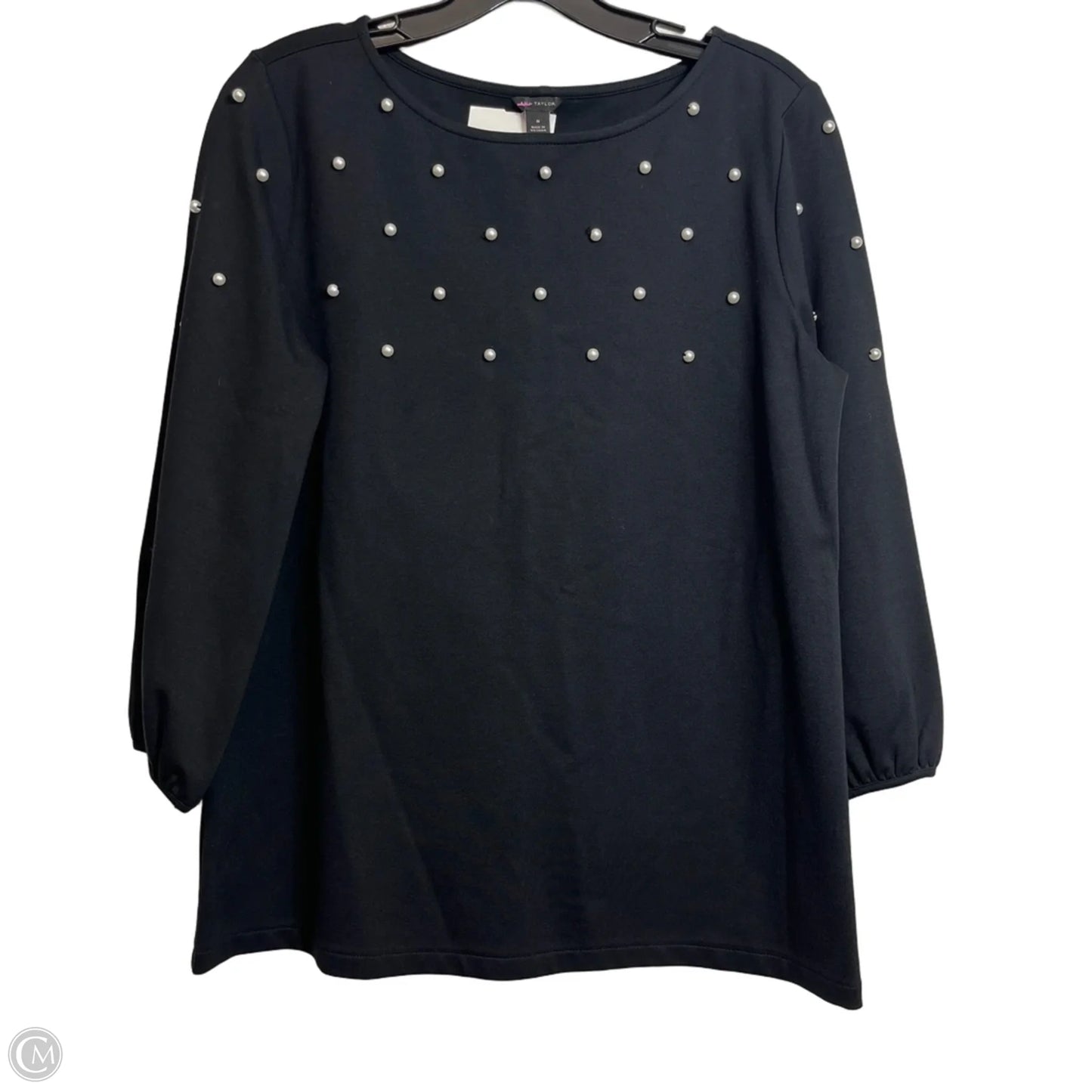 Top Long Sleeve By Ann Taylor In Black, Size: M
