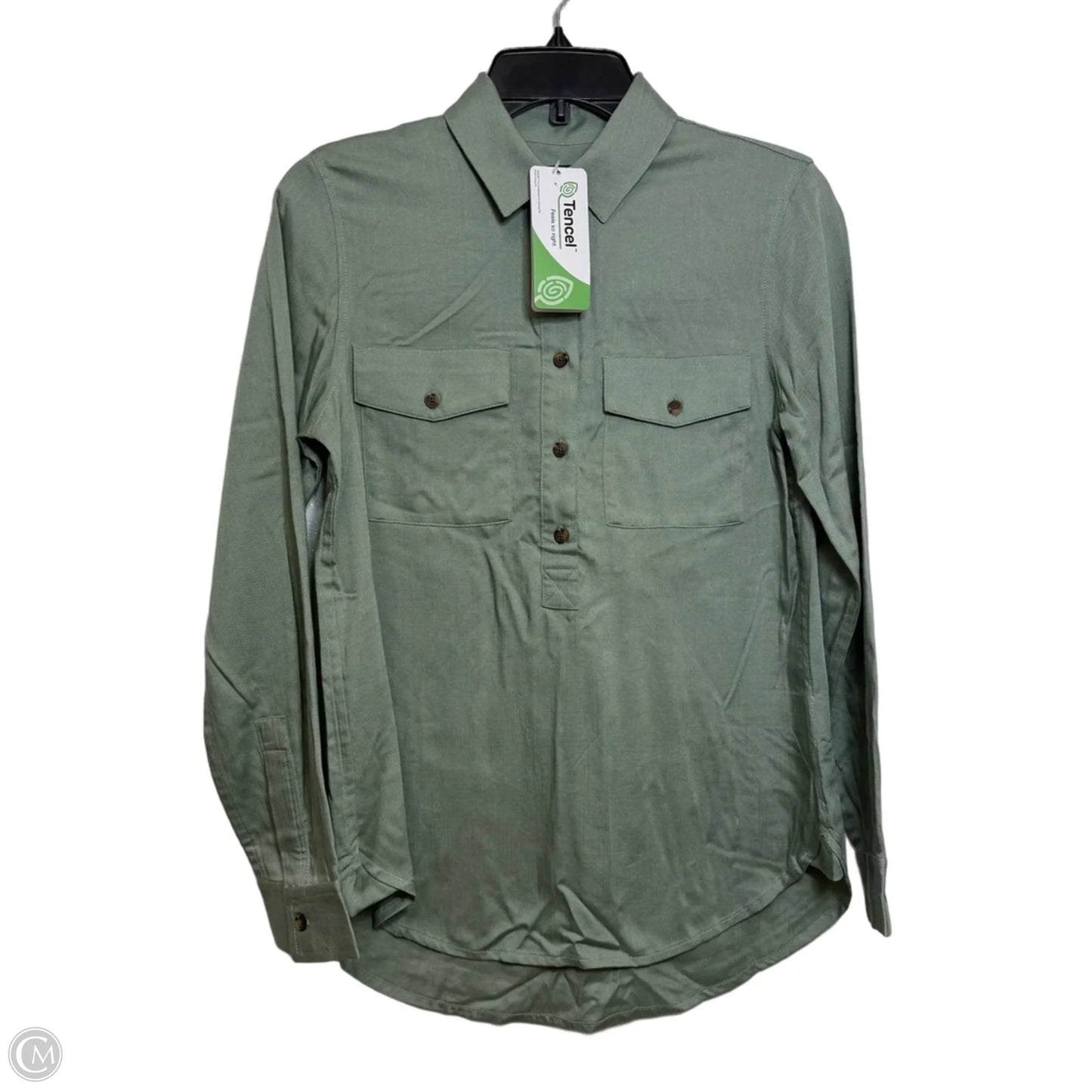 Top Long Sleeve By Lands End In Green, Size: Xs