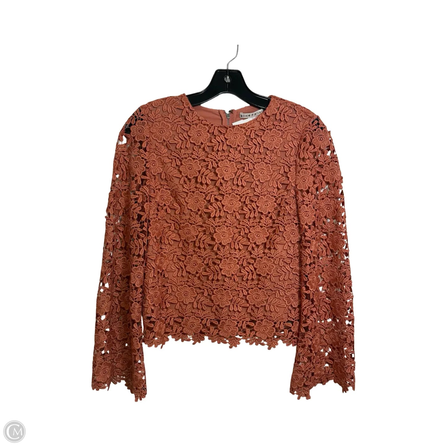 Top Long Sleeve Designer By Alice + Olivia In Orange, Size: Xs