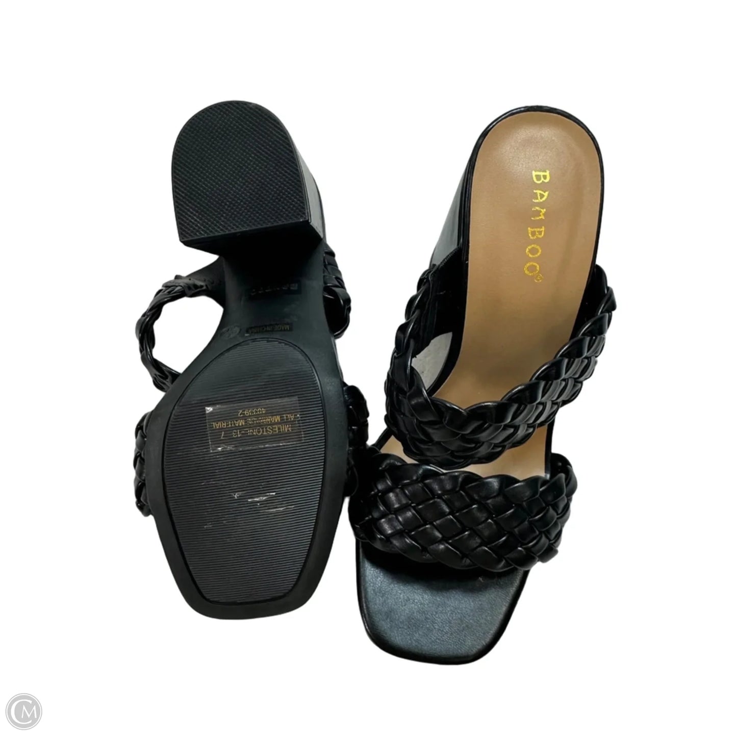 Sandals Heels Block By Bamboo In Black, Size: 7