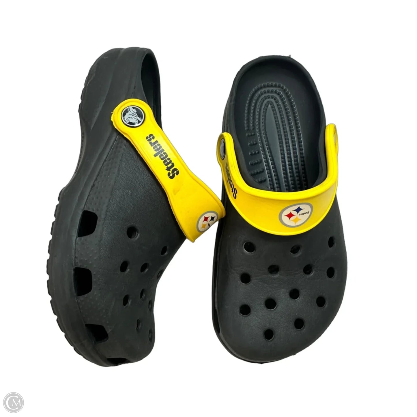 Shoes Flats By Crocs In Black, Size: 5