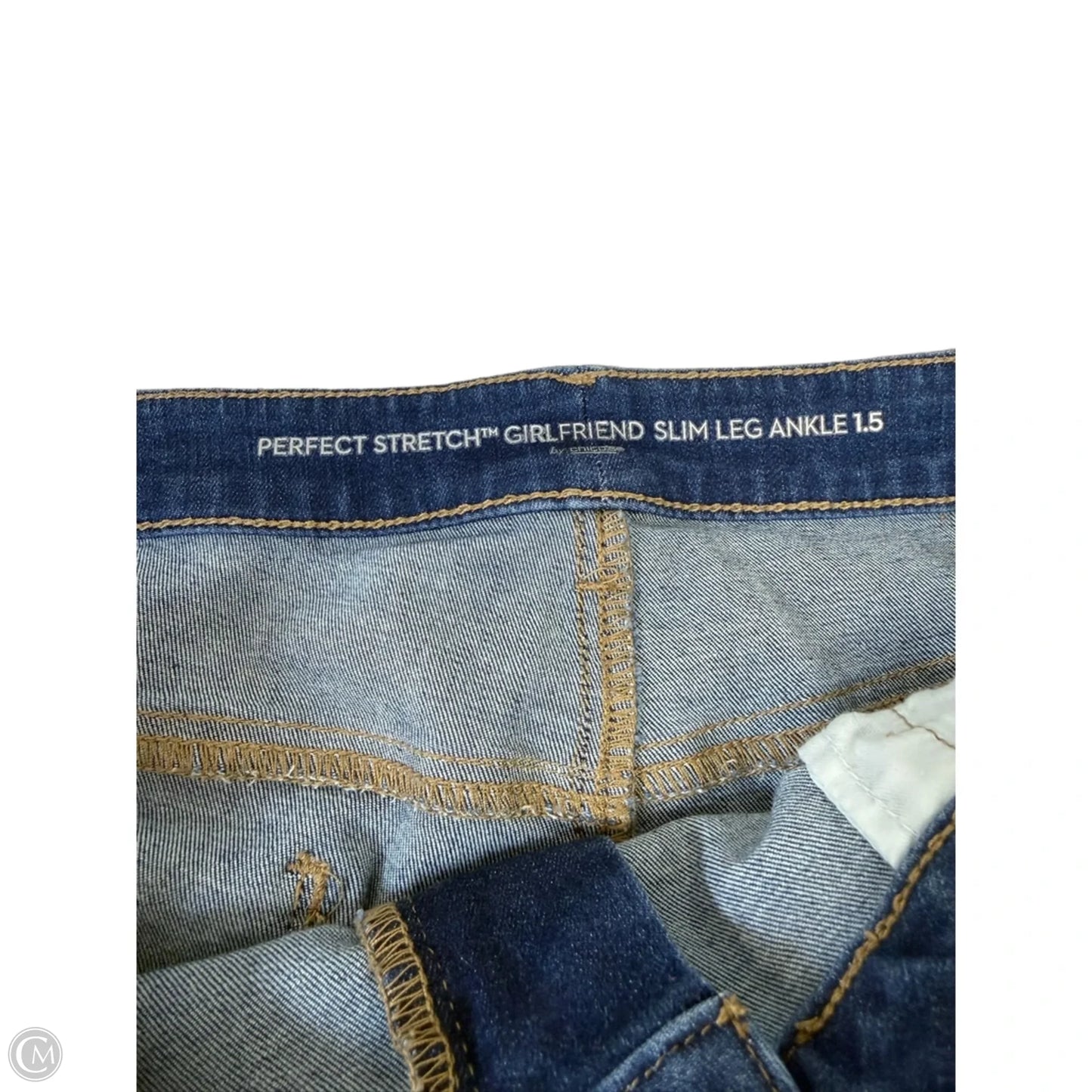 Jeans Straight By Chicos In Blue Denim, Size: M