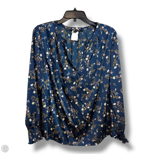 Blouse Long Sleeve By Hawthorn In Floral Print, Size: M