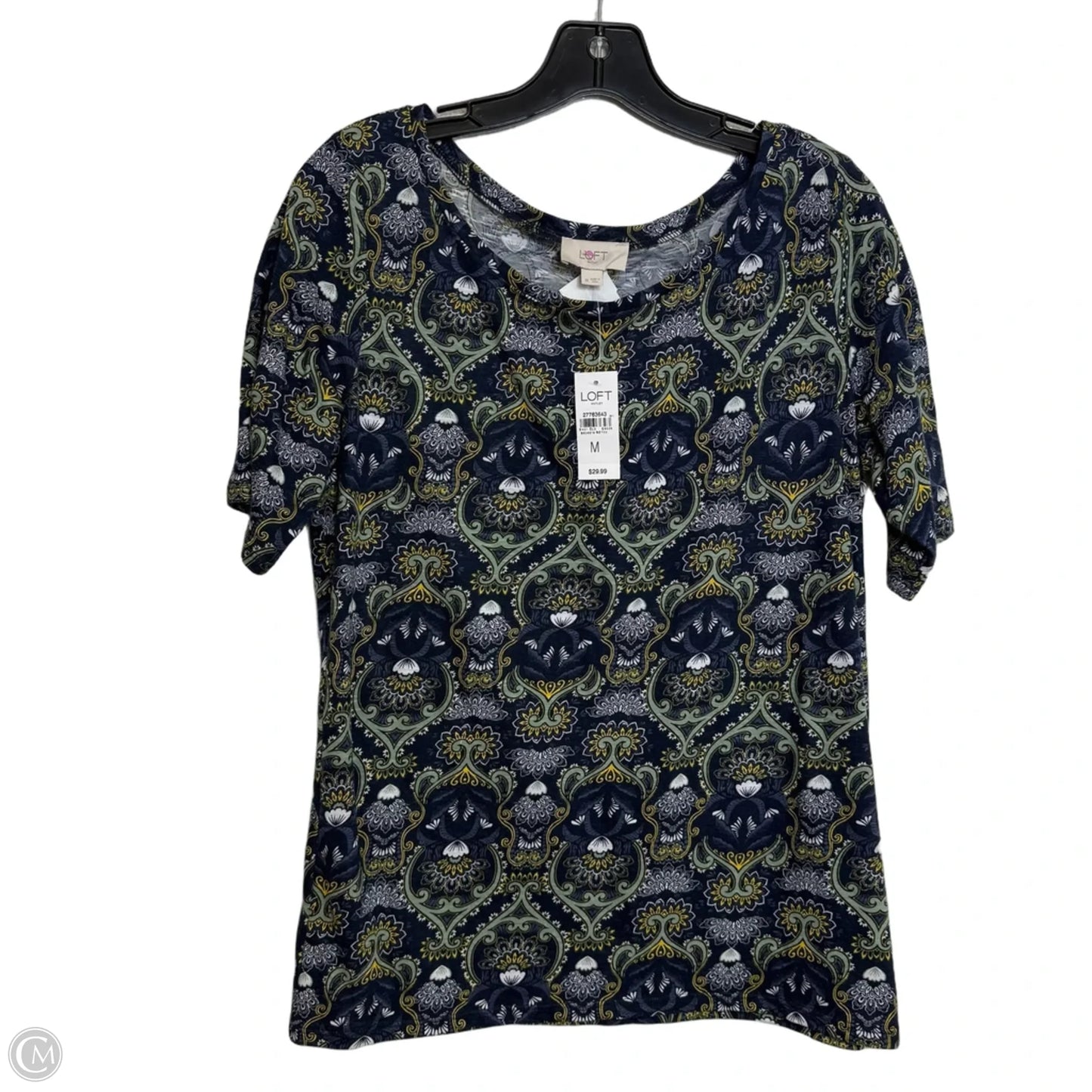 Top Short Sleeve Basic By Loft In Navy, Size: M