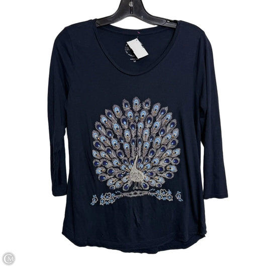 Top Long Sleeve Basic By Lucky Brand In Navy, Size: M