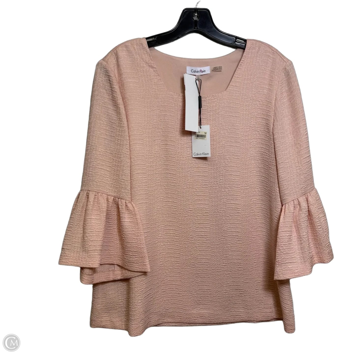 Top Long Sleeve By Calvin Klein In Peach, Size: S
