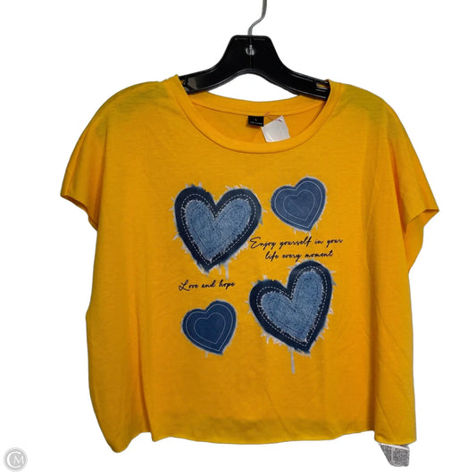 Top Short Sleeve Basic By Clothes Mentor In Yellow, Size: L
