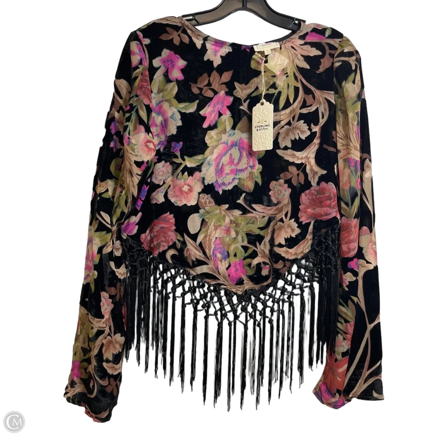 Top Long Sleeve By Sterling & Stitch In Black & Green, Size: M