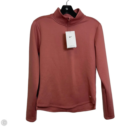Athletic Top Long Sleeve Collar By Nike In Coral, Size: Xs