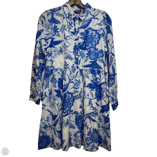 Dress Casual Midi By Clothes Mentor In Blue & White, Size: Xs