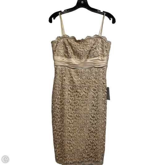 Dress Party Midi By Adrianna Papell In Gold, Size: 8