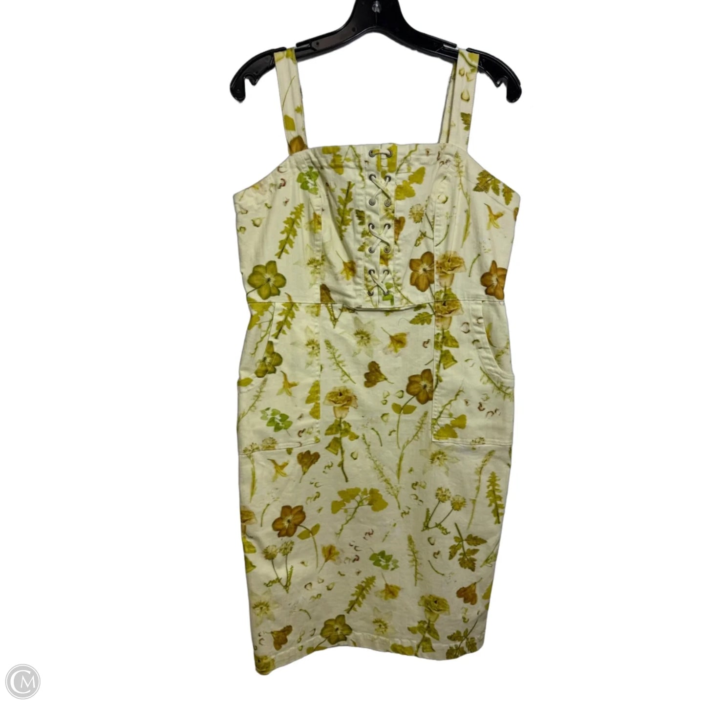 Dress Casual Midi By Inc In Yellow, Size: 12