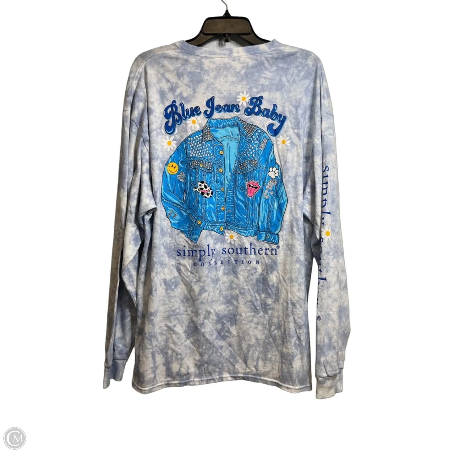 Top Long Sleeve Basic By Simply Southern In Tie Dye Print, Size: 2x