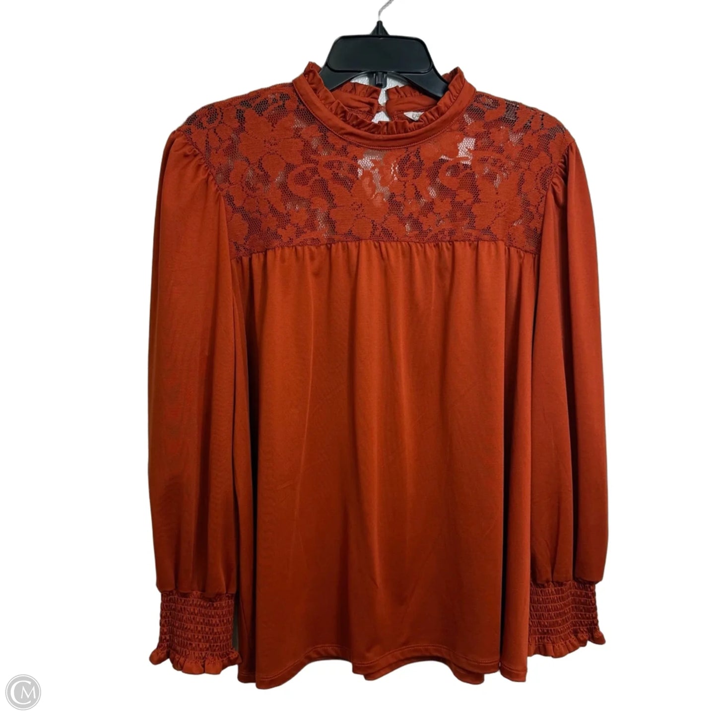 Top Long Sleeve By Cato In Orange, Size: L