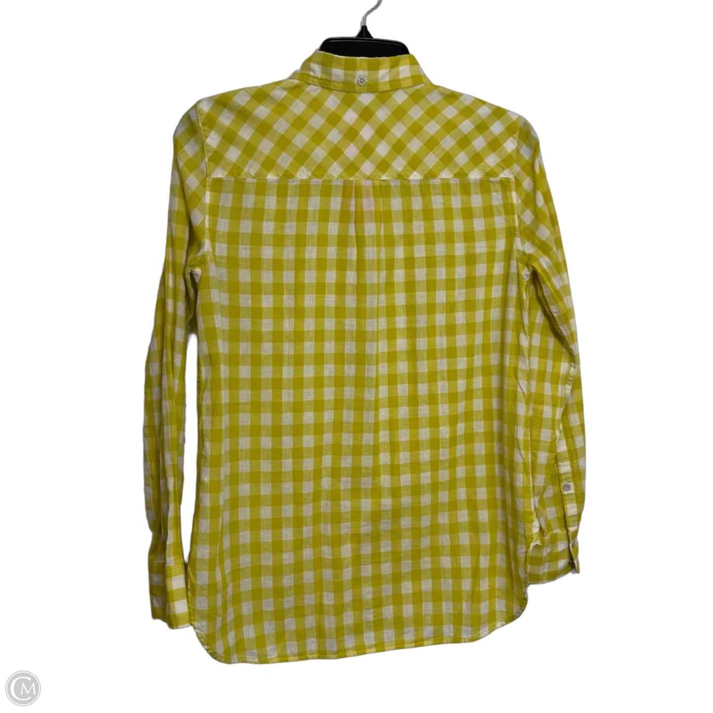 Top Long Sleeve By J. Crew In White & Yellow, Size: 0