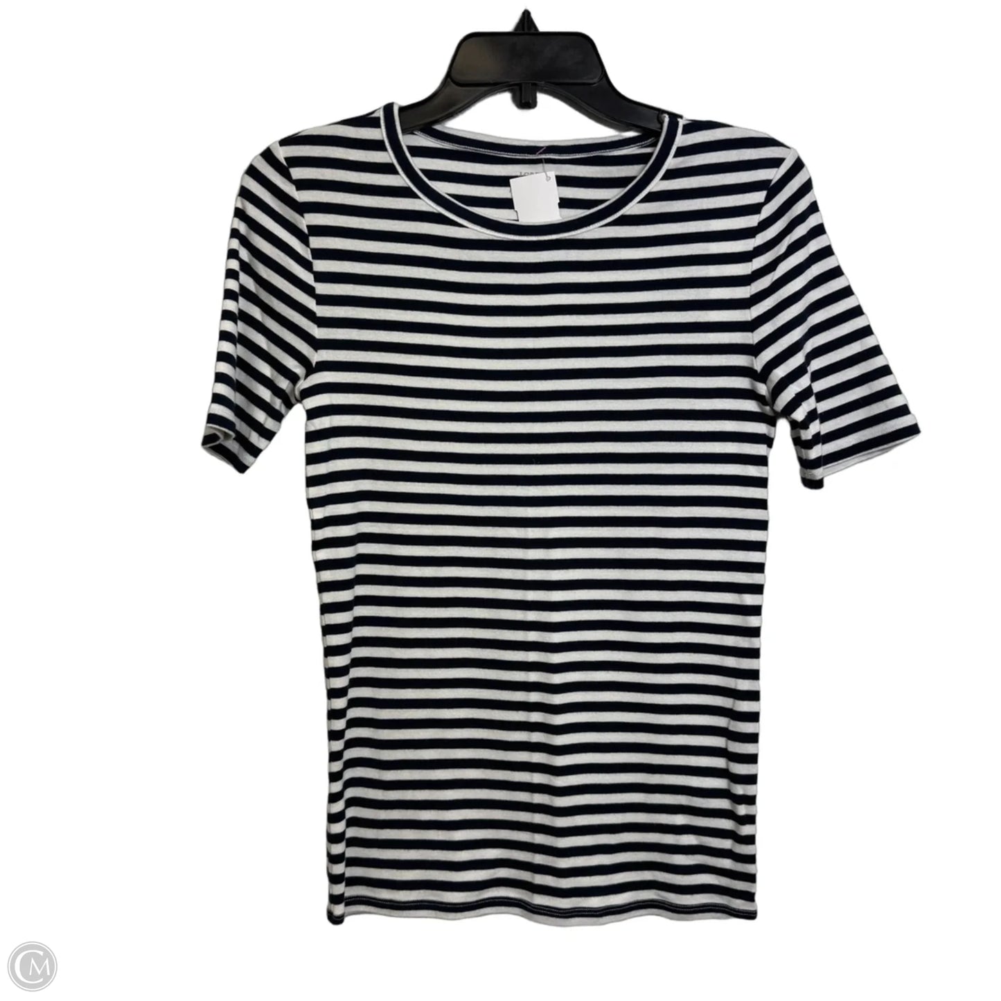 Top Short Sleeve Basic By J. Crew In Blue & White, Size: S