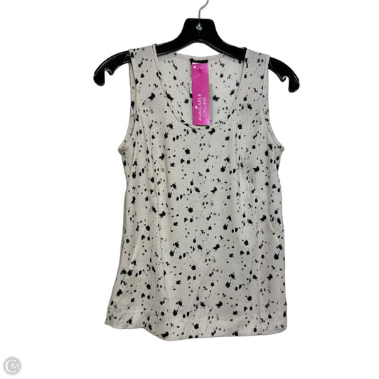 Top Sleeveless By Ann Taylor In Black & Cream, Size: 0