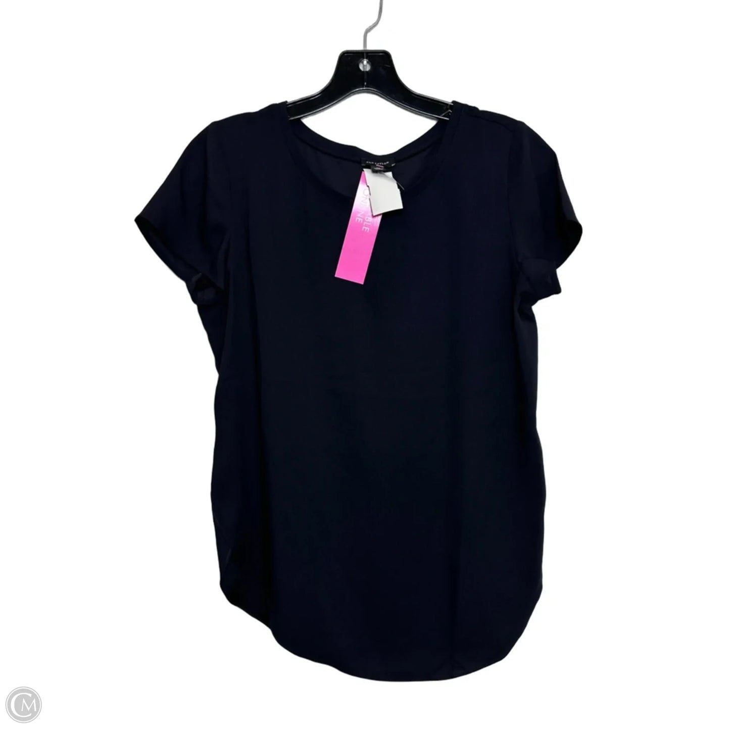 Top Short Sleeve By Ann Taylor In Navy, Size: Xs