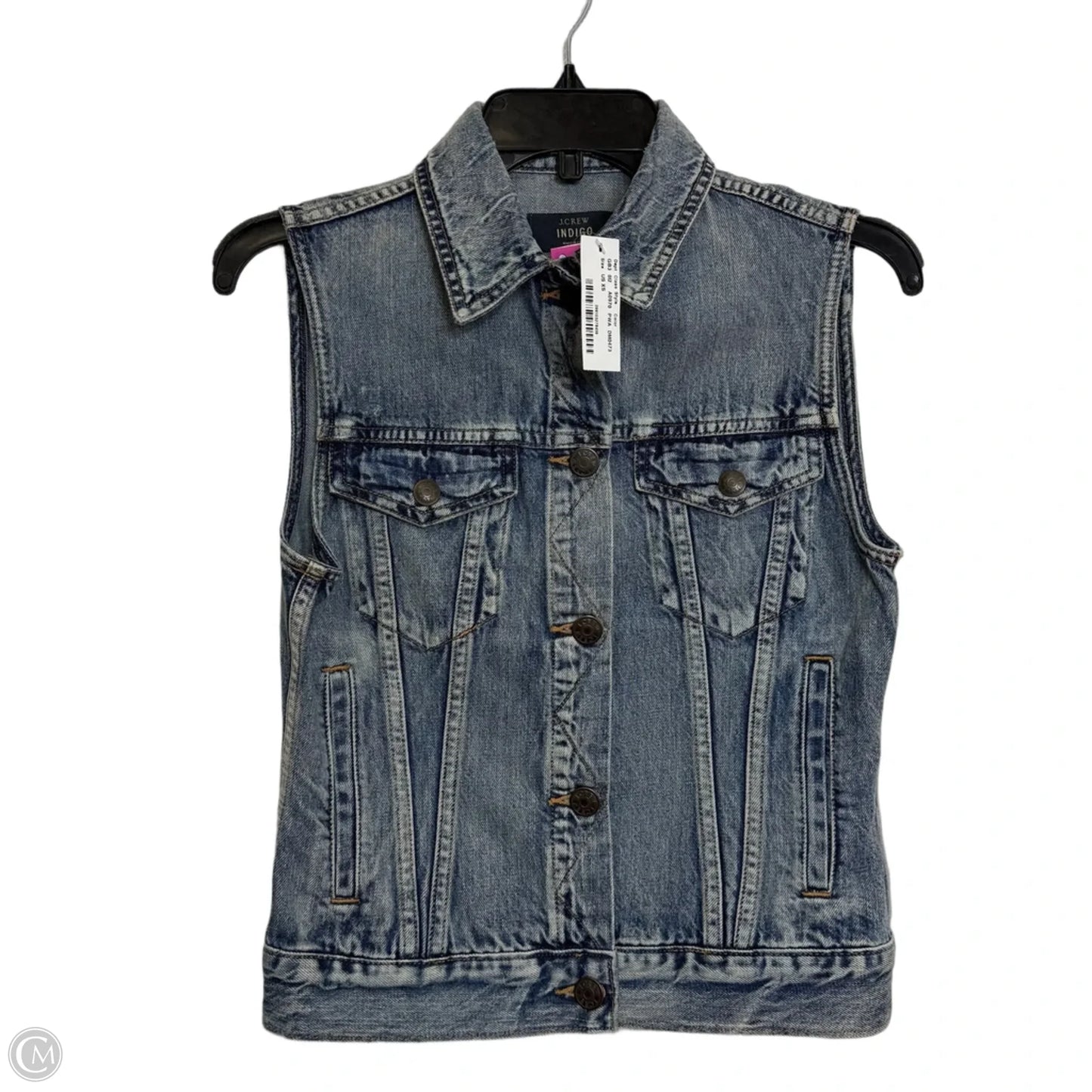 Vest Faux Fur & Sherpa By J. Crew In Blue Denim, Size: Xs