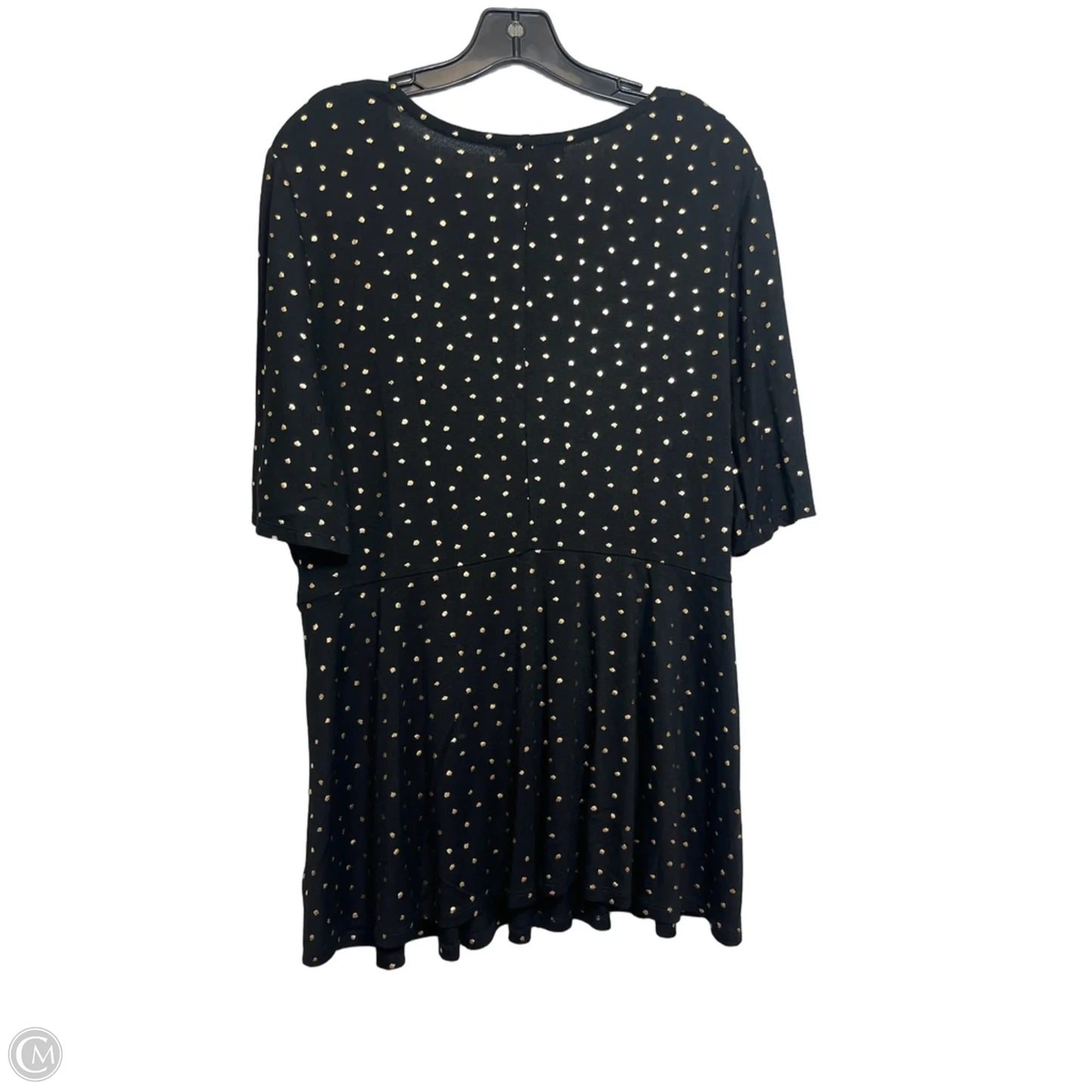 Top Short Sleeve By Lane Bryant In Black & Gold, Size: 14