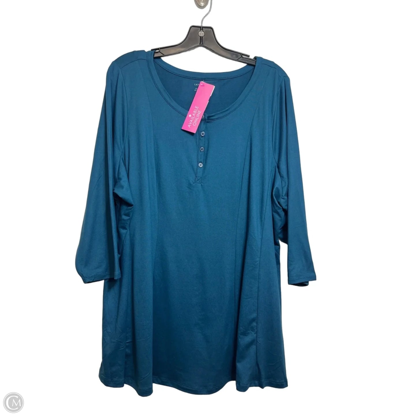 Top Long Sleeve Basic By Lane Bryant In Aqua, Size: 18