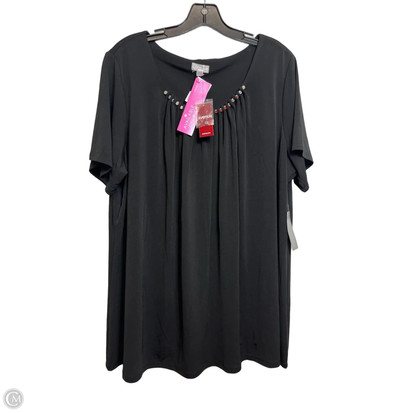 Top Short Sleeve By Avenue In Black, Size: 22