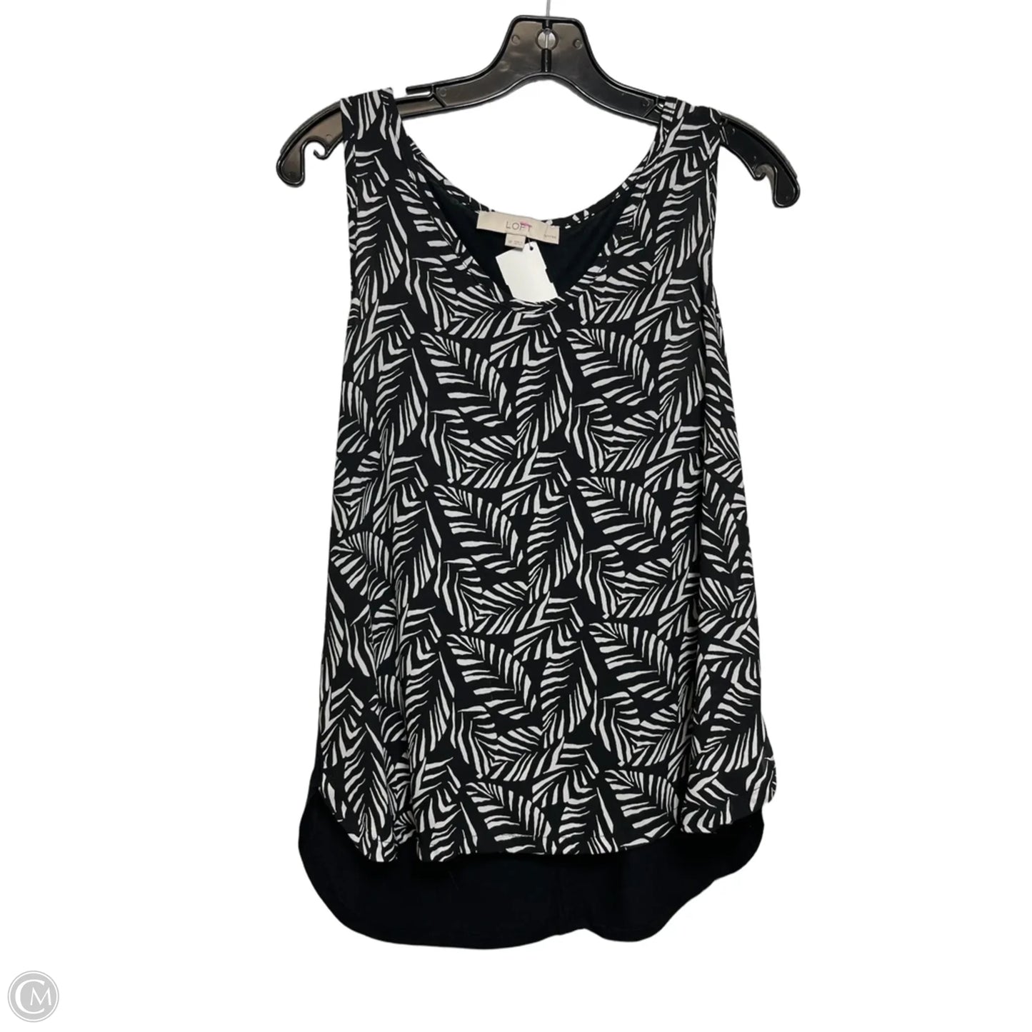 Top Sleeveless By Loft In Black & Cream, Size: Sp